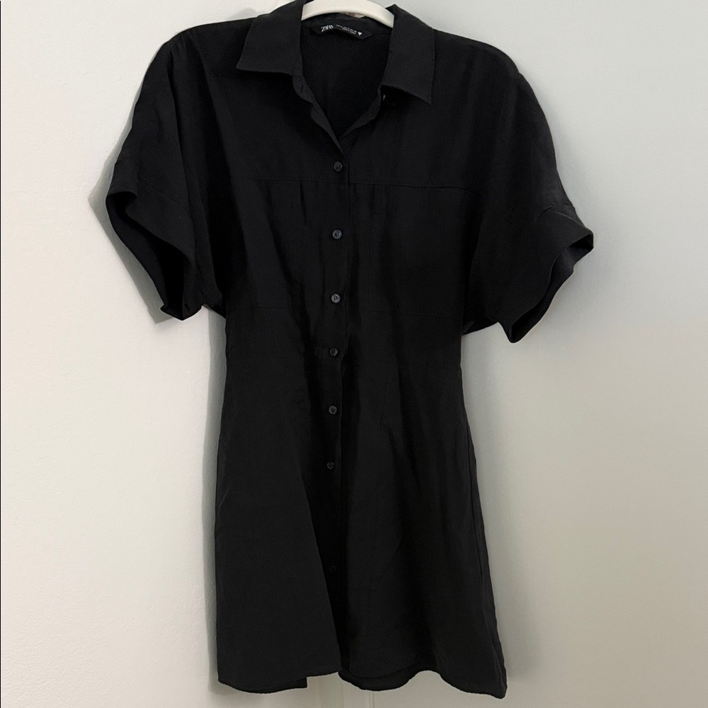 Zara Black Button-Up Dress